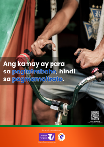 Poster: Ang Kamay Ay Para sa Pagtatrabaho, Hindi Sa Pagmamaltrato